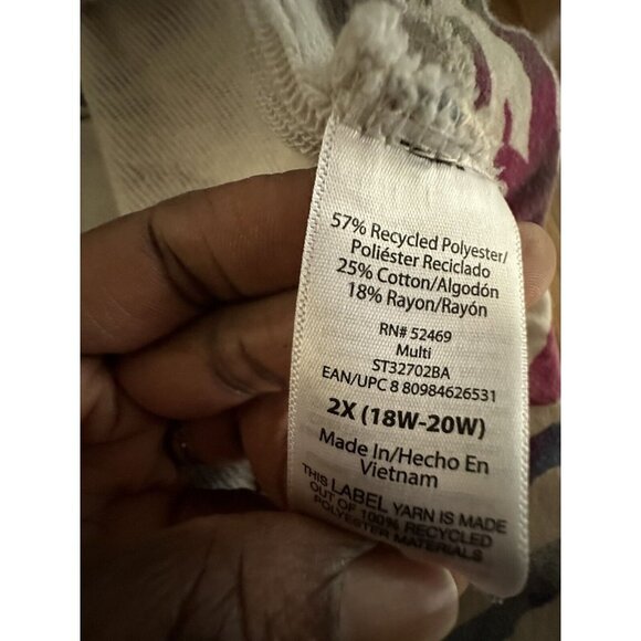 Secret Treasures Striped Print Pajamas 3pc Set  Top Sz 12-14 Bottom  Sz 18-20W - Picture 11 of 11